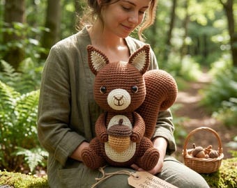 Easy Crochet Squirrel Amigurumi Pattern PDF | Beginner Woodland Animal Plush Tutorial