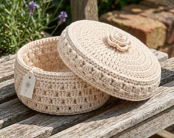 Free Crochet Jewelry Box Pattern for Beginners (Easy DIY Storage Box)