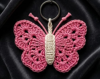 Crochet Butterfly Keychain Pattern: Amigurumi Bag Charm Tutorial (PDF Download)