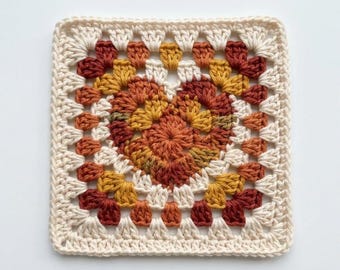 Easy Crochet Heart Granny Square Pattern | Beginner Valentine Afghan Block PDF