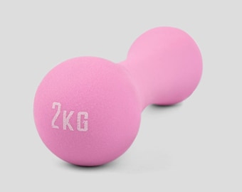 Dumbbell 2kg - Pink, Home Gym & Toning, Strength Training, Pilates Accessory, Christmas Gift for Her, Mum or Friend