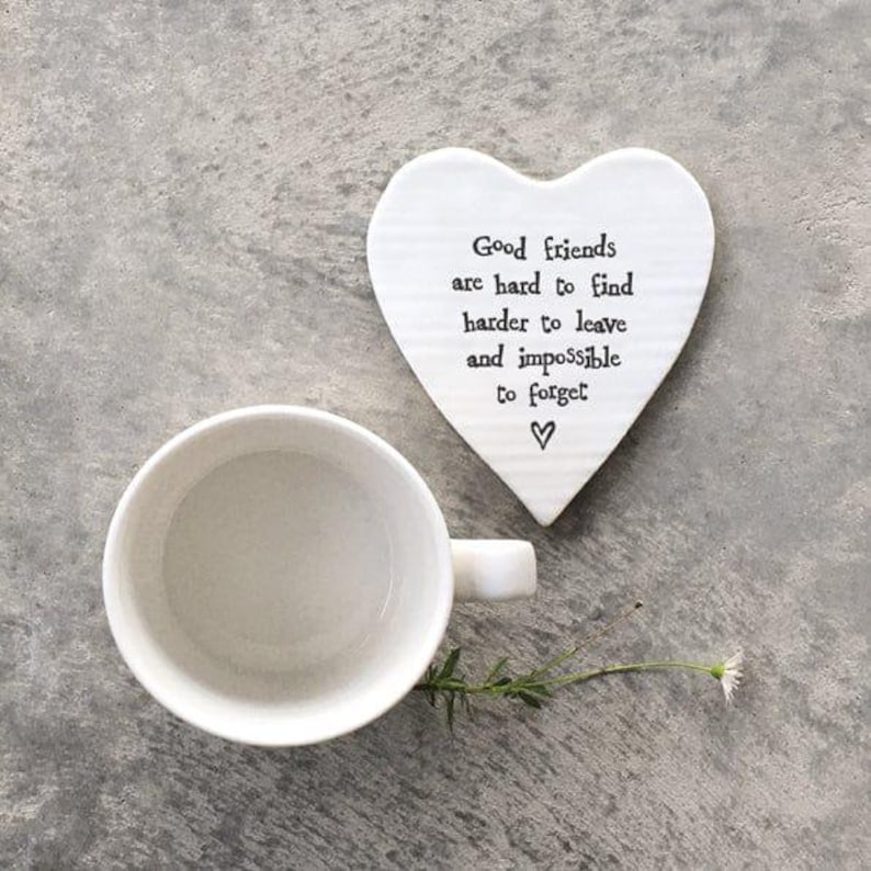 East of India Porcelain Heart Coaster