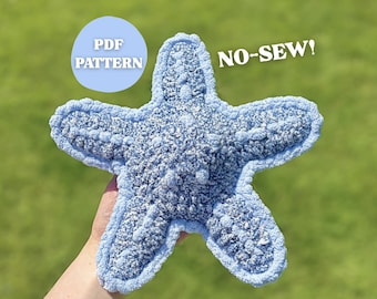 No-Sew Starfish Crochet Pattern | Beginner Amigurumi Plushie Tutorial (PDF)