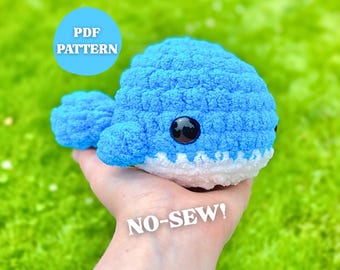 No-Sew Whale Crochet Pattern | Beginner Amigurumi Plush (PDF Download)