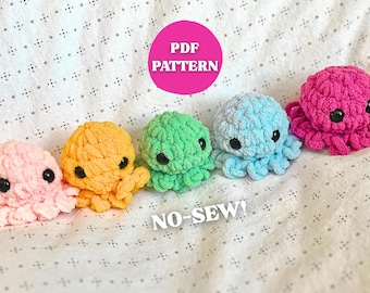 No Sew Octopus Crochet Pattern | Beginner Amigurumi Mini Octo Plushie (PDF Download)