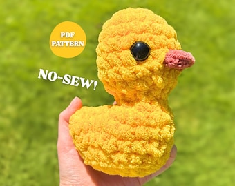 No-Sew Crochet Duck Pattern PDF | Quick Beginner Amigurumi Duck Plushie Tutorial