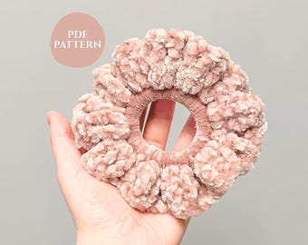 Crochet Scrunchie Pattern PDF, Easy Velvet Hair Accessory Tutorial