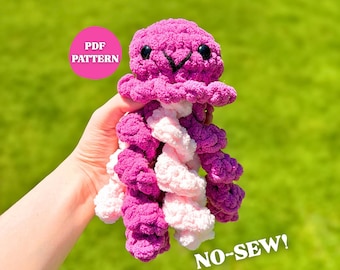No-Sew Jellyfish Crochet Pattern PDF | Easy Beginner Amigurumi Plushie Tutorial