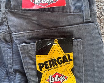 Vintage Lee Cooper Peirgal Corduroy Pants Mens NOS Slim H W29 Gray 70s 80s Deadstock