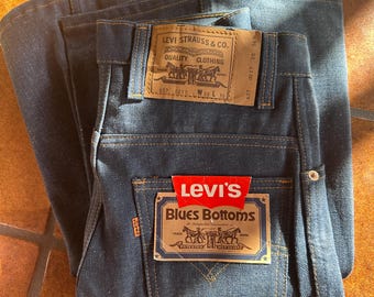 Deadstock Vintage Levi's Blues Bottoms 637 Jeans W28 L36 Flare 70s-80s