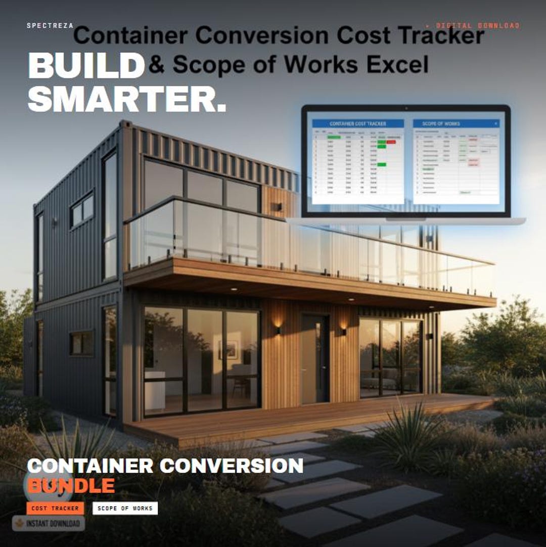 Container Conversion Cost Tracker & Scope of Works Excel | Shipping ...