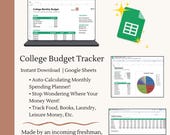 College Dorm Budget Tracker | Google Sheets Budget Planner for Freshmen | Auto-Calculating Student Finance Template