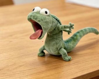 Plush Lizard Keychain, Kawaii Zoomy Tongue-Out Chameleon Bag Charm, Unique Handmade Stuffed Animal Keyring,Gift for Friends & Kids