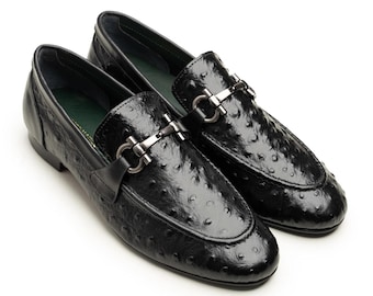 Handmade Black Penny Loafers | Exotic Two-Tone Leather Dress Shoes