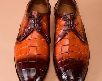 Handmade Men’s  Leather Oxford Shoes | Hand Polished Lace-Up Dress Shoes
