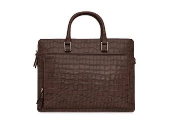 Textured Leather Laptop Bag