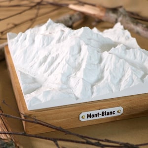 3D-reliefkarta över Mont Blanc | Bergskulptur | Gåva till Chamonix, bergsklättrare och Haute-Savoie