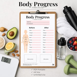 Body Progress Tracker Printable PDF