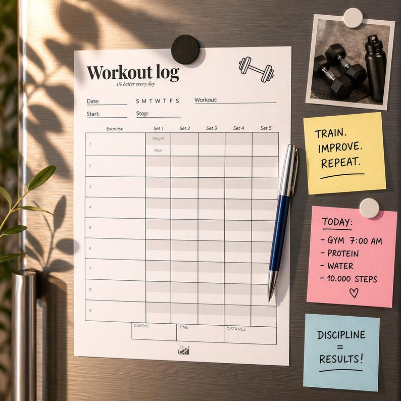 Workout Log Printable - Etsy Canada