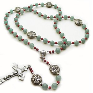 Catholic Rosary Beaded with Green Gemstone