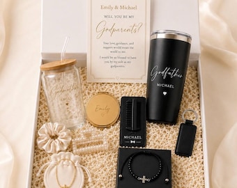 Godparents Proposal Box, Will You Be My Godparents Gift, Personalized Godmother & Godfather Gift Box, Baptism Gift