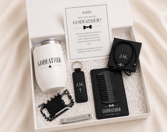 Will You Be My Godfather Proposal Box, Personalized Godparent Keepsake Set, Custom Padrino Gift, Baptism Proposal Gift Box, Godfather Gift