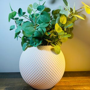 Blush Pink Textured Vase - Large Round Decorative Vase