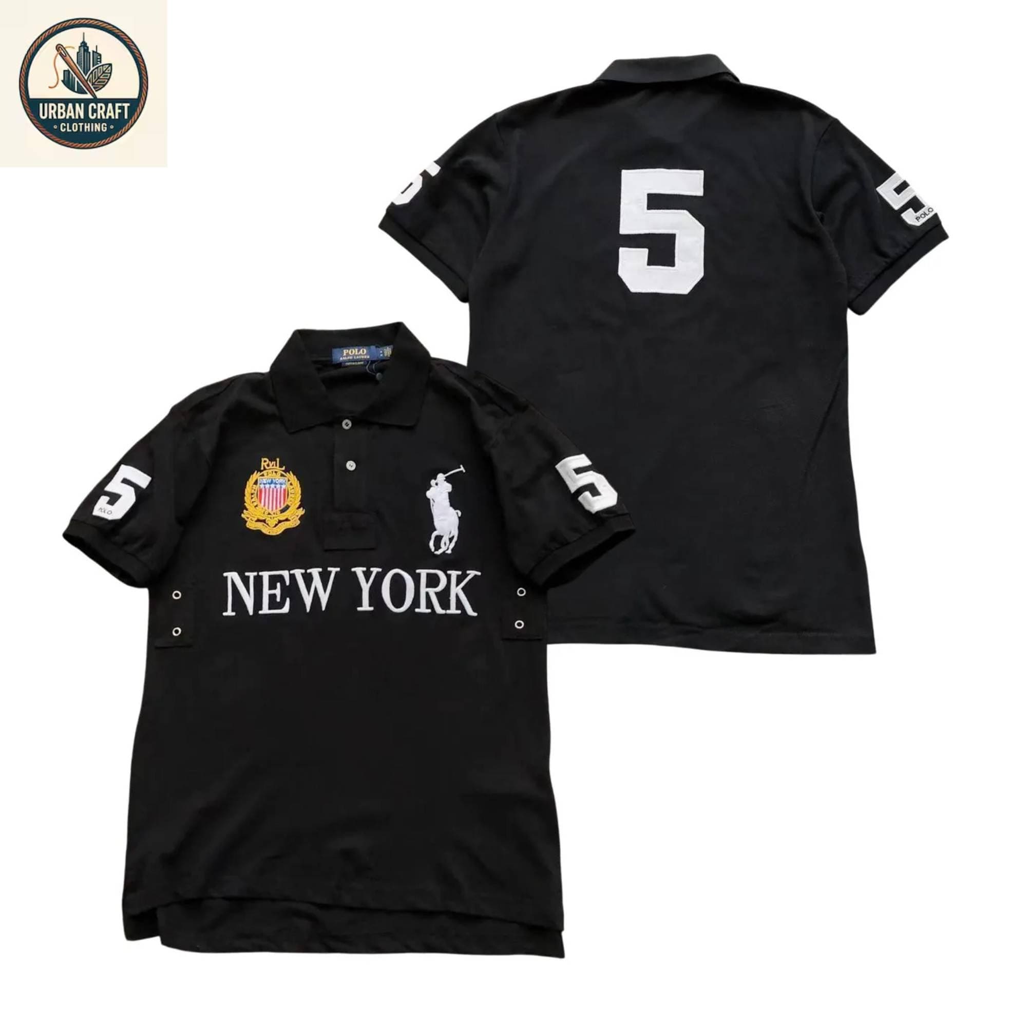 New York Polo Shirt Men || Classic Black Polo Tee || Casual