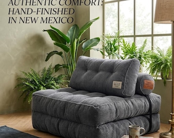 Sofá cama plegable / Sofá cama convertible / Colchón para sofá de suelo / Sofá individual gris