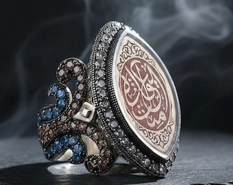Love Model Silver Ring for Women, Arabic Calligraphy Ring, Ottoman Style Handmade Women Jewelry, Romantic Gift for Her