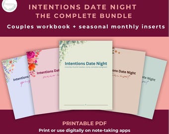 Complete Couples Date Night Bundle | Monthly Workbook + Seasonal Inserts | Instant Download
