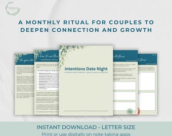 Intentions Date Night - A Monthly Couples Workbook for Connection, Reflection and Intentional Growth