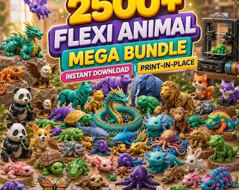 2500+ Flexi Animal STL Files Bundle – Articulated 3D Print Animals – Commercial Use Included