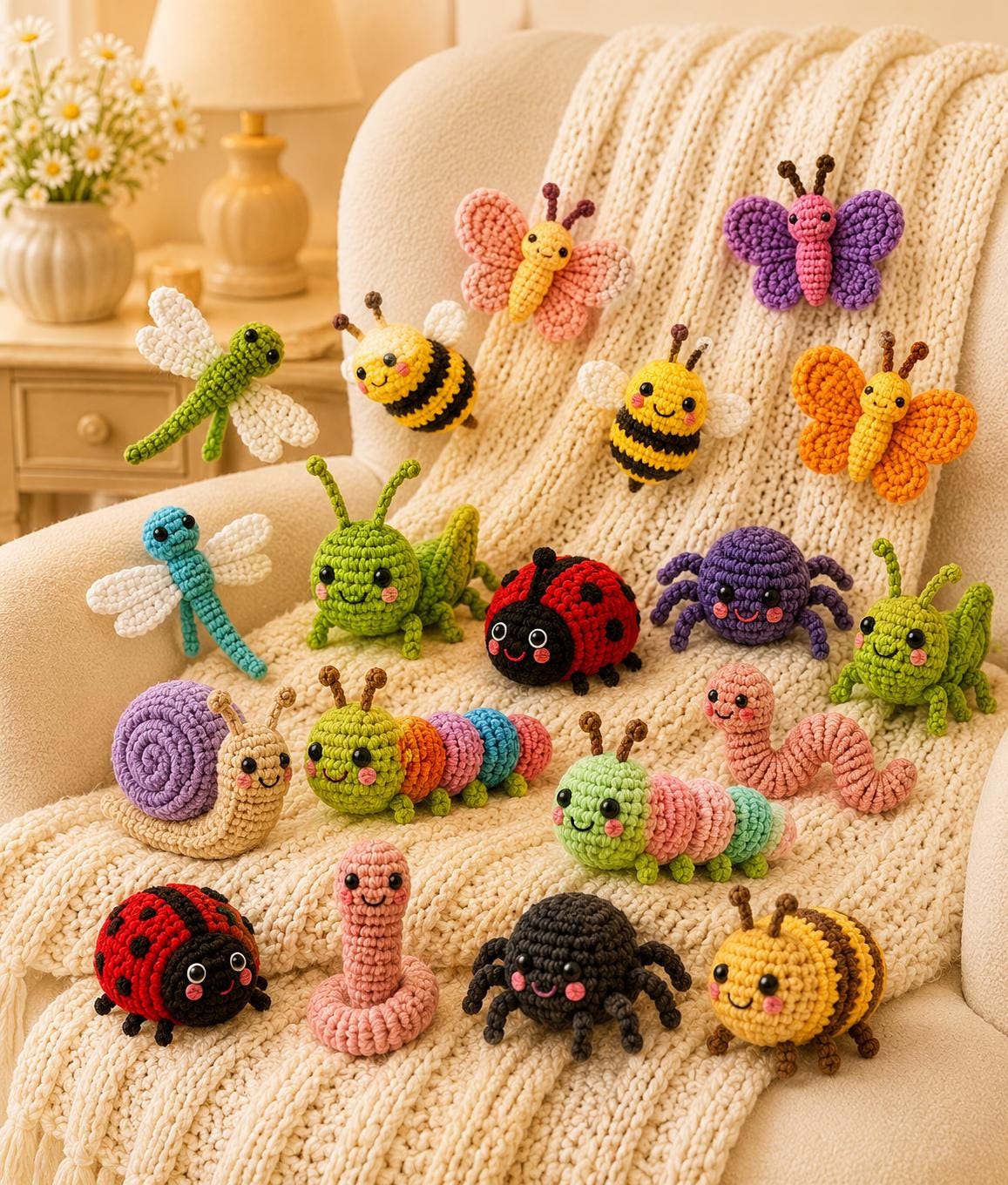 Garden Bugs Crochet Pattern Bundle – Amigurumi Insects (bee, Butterfly ...