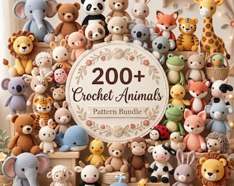 200+ Crochet Animal Patterns Bundle | Amigurumi PDF Pattern | Beginner Crochet Animals | Instant Download | Stuffed Animal Crochet Pattern
