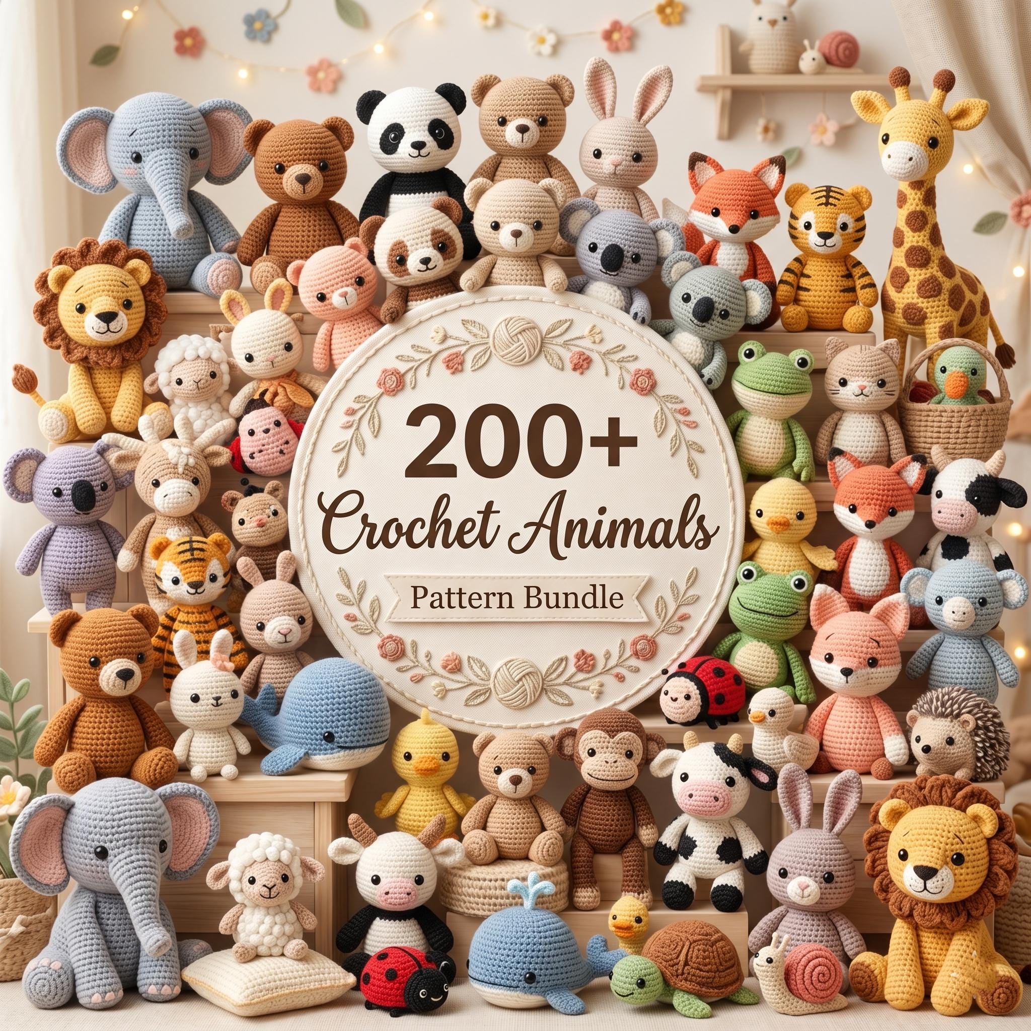 40 Animal Crochet Patterns for Cute Gifts, Nursery Decor, and Cozy Makes 35 200+ Crochet Animal Patterns Bundle Amigurumi