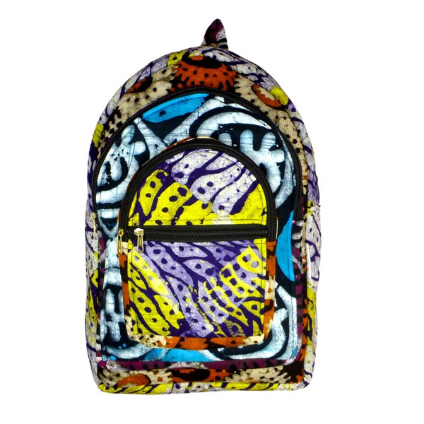 Colorful Patchwork Batik Festival BACKPACK - Supporting the Deaf in Ghana