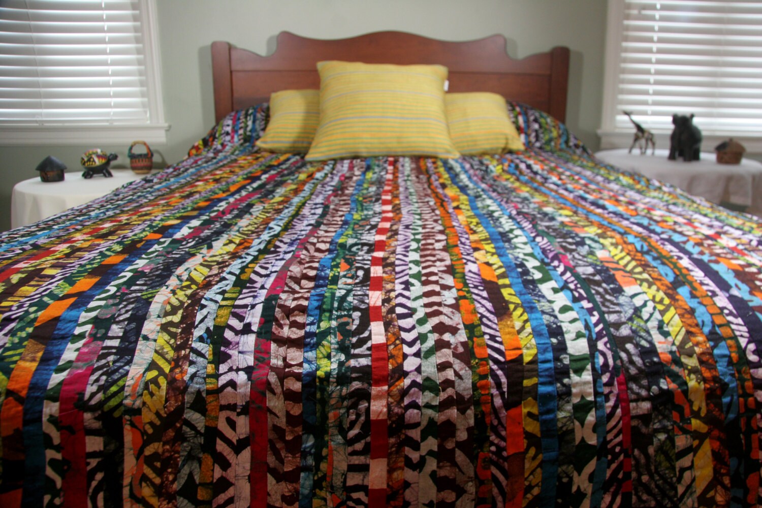 Queen Duvet Cover Batik Bedspread African Detailed Etsy