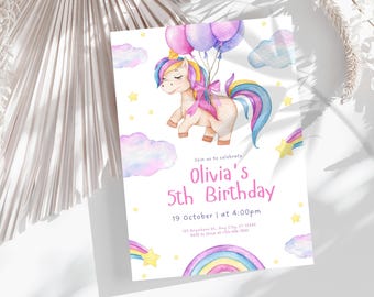 Birthday Invitation Template Canva Editable, Birthday Party Invitation, Printable Birthday Invite, Digital Birthday Card, Instant Download
