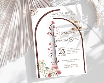 Wedding Invitation Template, Modern Wedding Invite, Printable Wedding Invitation, Digital Wedding Card, Instant Download, Minimalist Invite