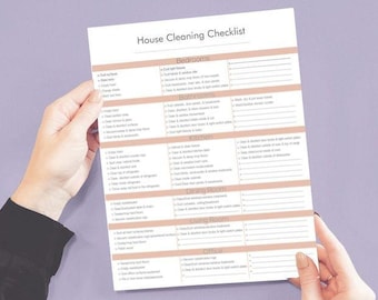 Daily Cleaning Checklist Printable | Minimal Cleaning Routine Planner | Home Organization PDF