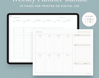 Minimal Planner Bundle Printable | 9-in-1 Digital Download for Daily Management | Minimal Planner Bundle Printable | Versatile Home planner