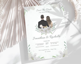 Wedding Invitation Template, Modern Wedding Invite, Printable Wedding Invitation, Digital Wedding Card, Instant Download, Minimalist Invite