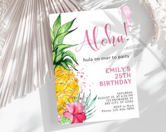 Birthday Invitation Template Canva Editable, Birthday Party Invitation, Printable Birthday Invite, Digital Birthday Card, Instant Download