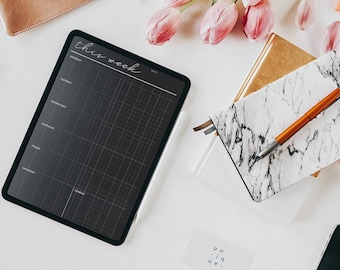 Wochenplaner zurücksetzen Printable | Minimal Wochenplaner | Zuhause Organisation Checkliste PDF