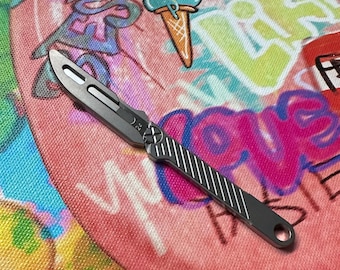 TITANIUM High Precision Pocket Blade Scalpel Pocket Tool Tactical Multifunction Lightweight Titanium Safety Blade Cover Custom Series: 1A