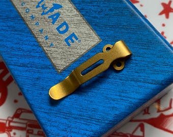 Replacement Pocket Clip For Benchmade Knives Short Deep Carry (GOLD)