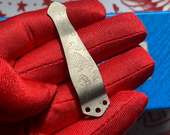 ETCHED COY Pocket Clip For Benchmade Knives Benchmade Bugout Osborne Griptilian Freek Boost Turret Bailout Crooked River More Listed SILVER