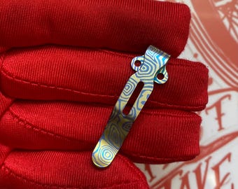 TITANIUM Pocket Clip Fits Zero Tolerance Knives Listed Below Short Deep Carry DIZZY RAINBOW Edition Custom Knives Upgrades Pocket Clip