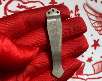 Pro-Tech Pocket Clip TITANIUM COY Custom Knife Upgrade Replacement Pocket Clip Pro-Tech Models Listed Below - Silver